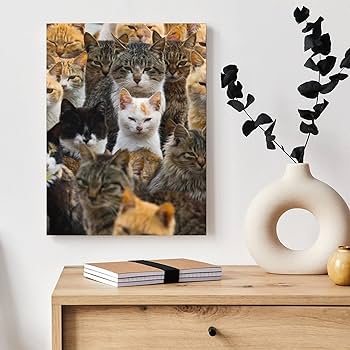 Amazon.co.jp: 日本猫 混血猫 猫 いっぱい 可愛い アートパネル